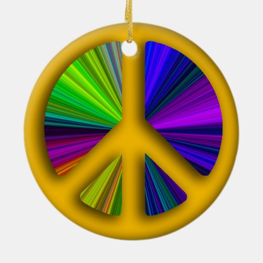 平和のサインのクリスマス セラミックオーナメント (裏面)