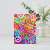 平和のサインのコラージュ ポストカード (スタンド正面)