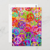 平和のサインのコラージュ ポストカード (正面/裏面)