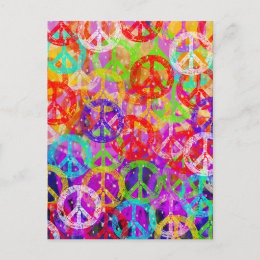 平和のサインのコラージュ ポストカード (正面)