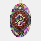 平和のサインの渦巻き セラミックオーナメント (左)