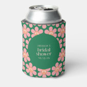 平和のサインの花 グリーン ピンク カスタム ブライダルシャワー 缶クーラー (缶裏面)