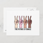 平和のサインをする女性の手 ポストカード (正面/裏面)