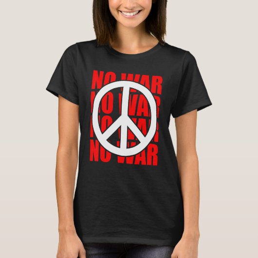 平和のサイン戦争の声明なしアンチ戦争の平和シンボル Tシャツ (正面)