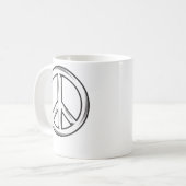 平和のサイン男性へと女性 コーヒーマグカップ (正面左)