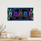 平和のサイン窓を押し付ける ポスター (キッチン)