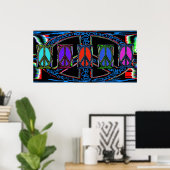 平和のサイン窓を押し付ける ポスター (ホームオフィス)