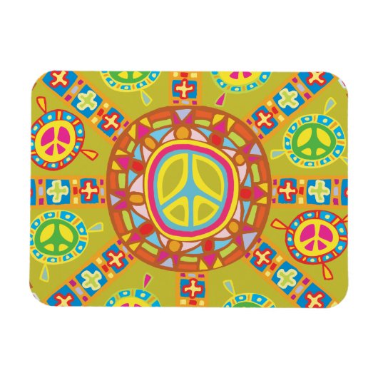 平和のサイン、シンボル マグネット (横)
