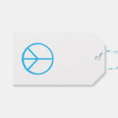 平和のサイン ブルー モダン ミニマル ギフトタグ (正面(横))