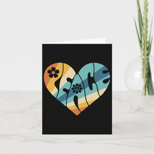 平和のサイン ラブ 60年代 70年代 グルーヴィー ヒッピーのコスチューム ホール カード (正面)