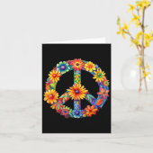 平和のサイン ラブ 60年代 70年代 グルーヴィー ヒッピーのコスチューム ホール カード (黄色い花)