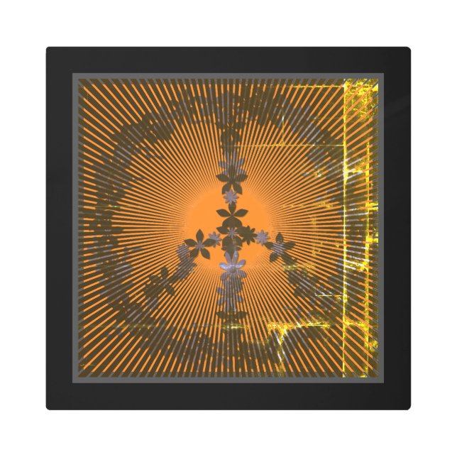 平和のサイン、芸術 メタルプリント (正面)