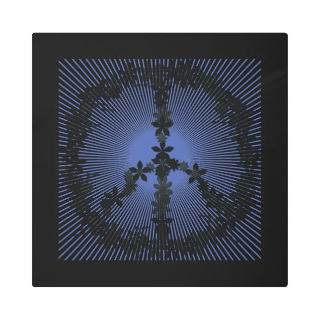 平和のサイン、芸術 メタルプリント (正面)