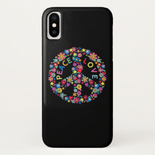 平和のサインLOVE 60s 70s絞り染めヒッピー iPhone X ケース