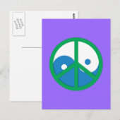 平和のシンボルと陰陽 ポストカード (正面/裏面)