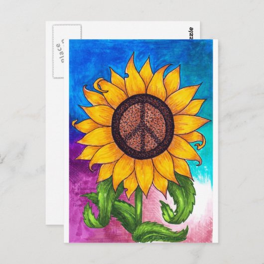 平和のシンボルひまわり文房具 ポストカード (正面/裏面)