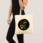 平和のシンボルを持つLOVEレゲエ トートバッグ (正面(商品))