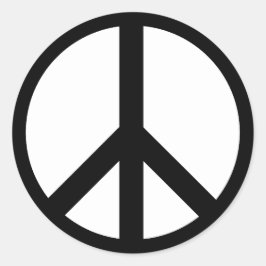 平和のシンボルアンチ戦争の白黒 ラウンドシール