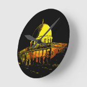 平和のシンボル:ドーム・オブ・ザ・ロック ラウンド壁時計 (傾斜)
