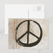 平和のシンボル ヒッピーラブ 反戦サイン 泥の破片 ポストカード (正面/裏面)