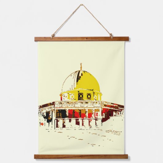 平和のシンボル – ロックトラベルのドーム 吊り下げ型タペストリー (正面)