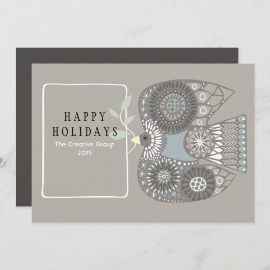 平和のホリデーダヴ グリーティングカード シーズンカード (正面/裏面)