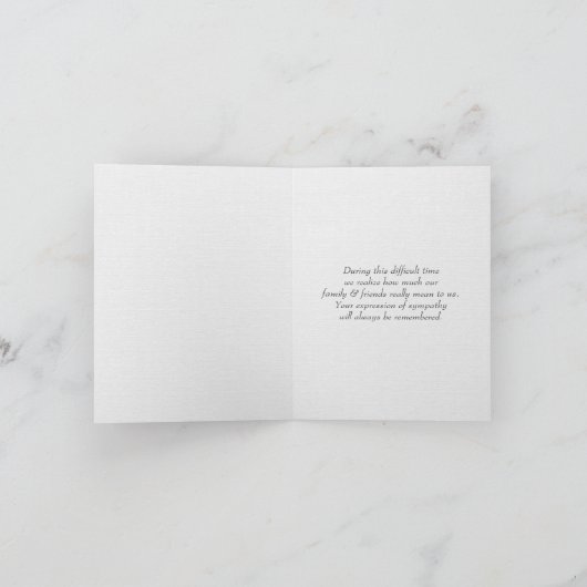 平和のユリと蝶のお悔やみありがとうございます サンキューカード (内部)