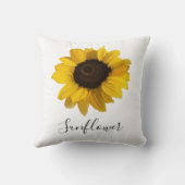 平和のリアルな黄色のひまわり絵画の花 クッション (裏面)