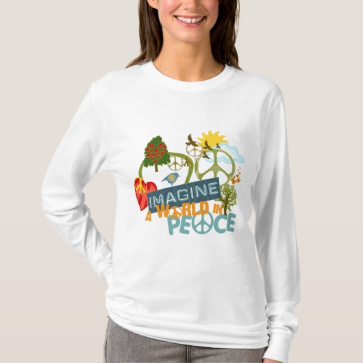 平和の世界を想像して下さい Tシャツ (正面)