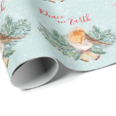 『平和の世界』ウィンターロビンクリスマス ラッピングペーパー (ロールコーナー)