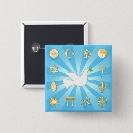 平和の世界 缶バッジ (正面&裏面)