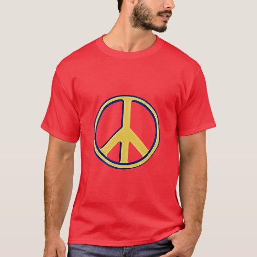 平和の世界:象徴的な平和のサイン Tシャツ (正面)