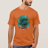 「平和の中を泳ぐ」鯉の魚 Tシャツ (正面)