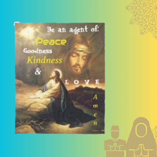 平和の代理人になるキリストのイメージキャラクター フリースブランケット