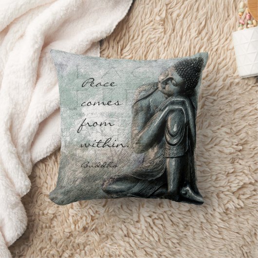 平和の休息の仏は知恵の単語を引用します クッション (ブランケット)