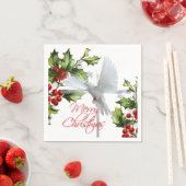 平和の休日の白い鳩のミスタントクリスマス スタンダードカクテルナプキン (インサイチュ)