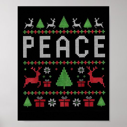 平和の使者 カップルおそろい クリスマスユーモアTシャツ ポスター (正面)