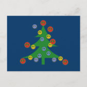 平和の兆しがあるクリスマスツリー シーズンポストカード (正面)