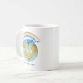 平和の印を持つ地球のグラフィックとマグカップ。 コーヒーマグカップ (正面左)