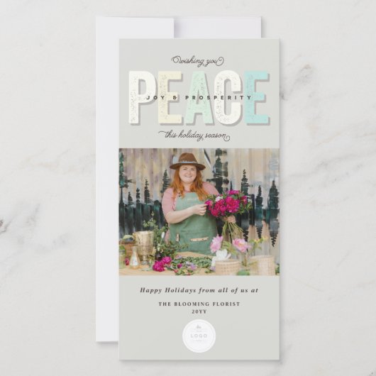 平和の喜びと繁栄のタイポグラフィ写真事業 シーズンカード (正面)