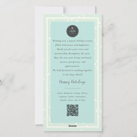 平和の喜びと繁栄のタイポグラフィ写真事業 シーズンカード (裏面)