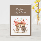 平和の喜び愛クリスマスの願い カード (黄色い花)