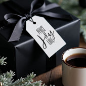 平和の喜び愛 |ブラック&ホワイトストライプ休日 ギフトタグ