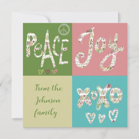 平和の喜びxxxクリスマス カード (正面)