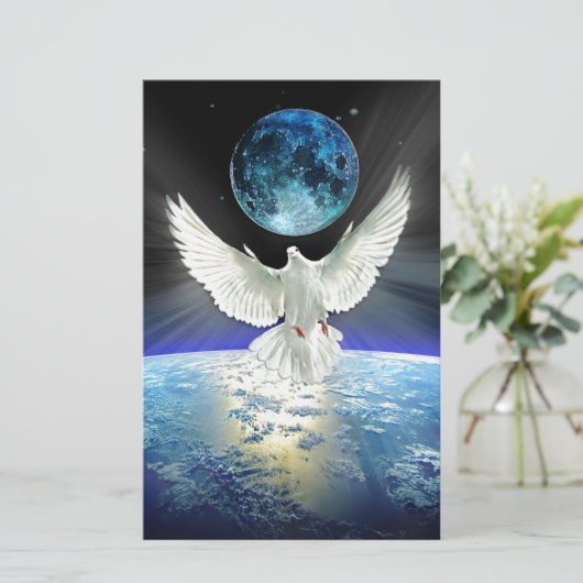 平和の地球の鳩の平和 便箋 (スタンド正面)