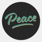 平和の引用文を言う一感動的語 ラウンドシール (正面)