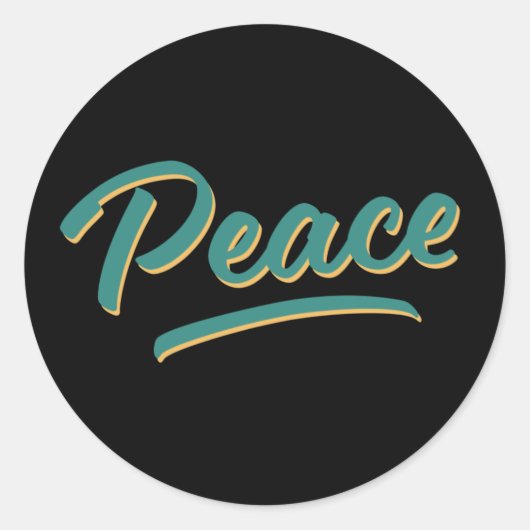 平和の引用文を言う一感動的語 ラウンドシール (正面)