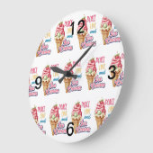 平和の愛とアイスクリーム ラージ壁時計 (傾斜)