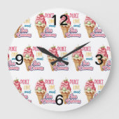 平和の愛とアイスクリーム ラージ壁時計 (正面)