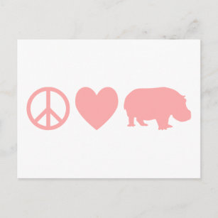 平和の愛とカバ ポストカード